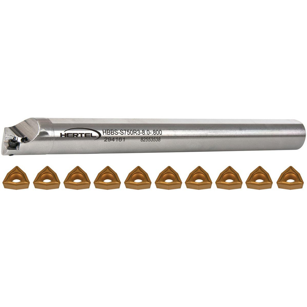 Hertel Indexable Boring Bar: HBBS-S625L3-7.0-.675, 0.6750" Min Bore, Left Hand, Steel - H08614935