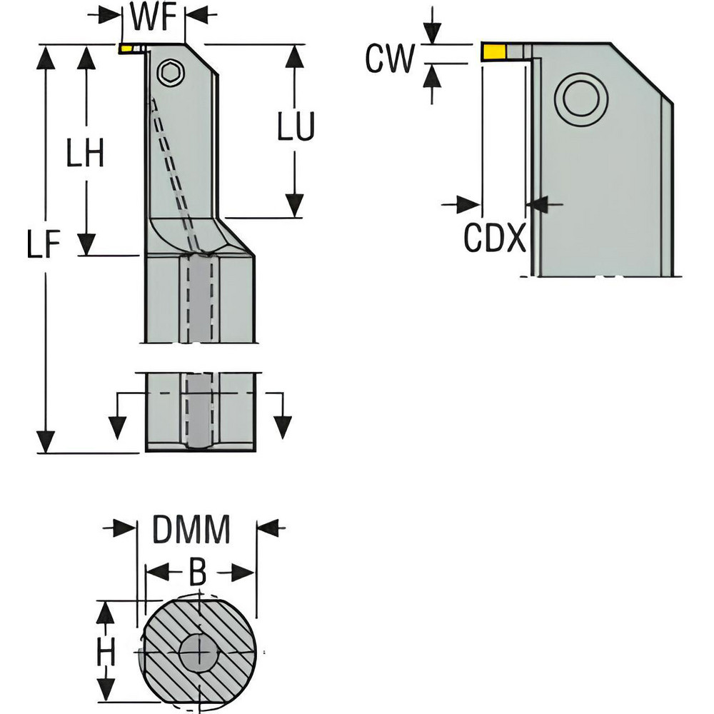 Seco Indexable Boring Bar: A32T-CGIR1603, 32 mm Min Bore Dia, Right Hand Cut, 32 mm Shank Dia, Steel - 02717661