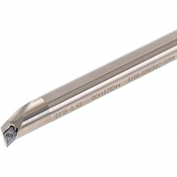 Tungaloy Indexable Boring Bar: A08-SDQCR2-D11, 0.6880" Min Bore, Right Hand, 107.5 deg Lead, Steel (Shank) - 6850456
