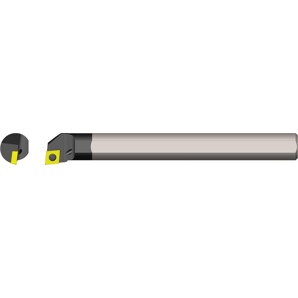 Hertel Indexable Boring Bar: A12SDUPL3 3/4", 0.9800" Min Bore, Left Hand, -3 deg Lead, Steel - 7000070