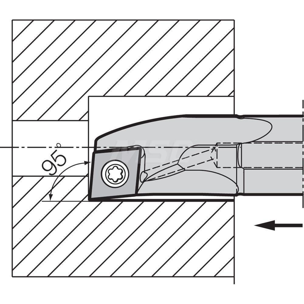 Kyocera Indexable Boring Bar: A08XSCLCR0610AE, 10.00 mm Min Bore, Right Hand, 8.00 mm Shank Dia, 5 deg Lead, Steel - THC11600