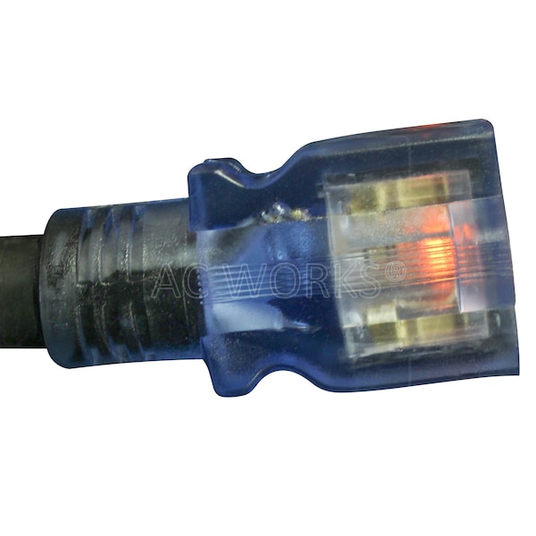 Ac Works SOOW; Cold Weather Extension Cord, 10 AWG, Indoor/Outdoor, 10/3, 1 Outlets, Black, Rubber, Nylon - SD515520-050