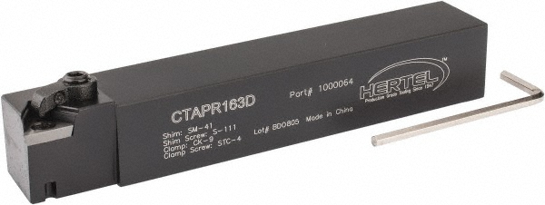 Hertel Indexable Turning Toolholder: CTAPR163D 1" SHANK, Clamp - 1000064