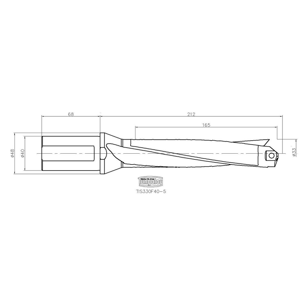 Tungaloy Indexable Boring Bar: A12M-SVJCR08-D160, 16.00 mm Min Bore, Right Hand, 12.00 mm Shank Dia, 142 deg Lead, Steel (Shank) - 6849609
