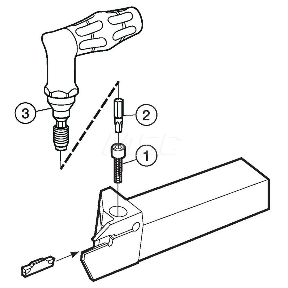 Sandvik Coromant Indexable Grooving Toolholder: RF123G087-16D, Internal or External, Right Hand, 1.7402" Max Workpiece Dia - 5856801