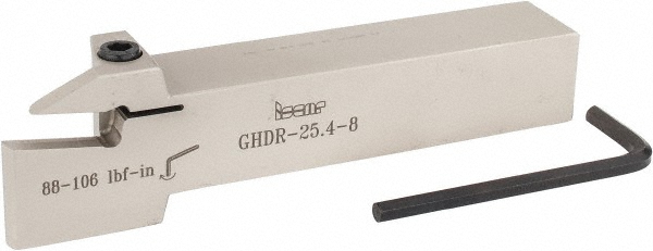 Iscar Indexable Grooving-Cutoff Toolholder: GHGR 25.4-5, 0.185 to 1/4" Groove Width, 1" Max Depth of Cut, Right Hand - 2800269