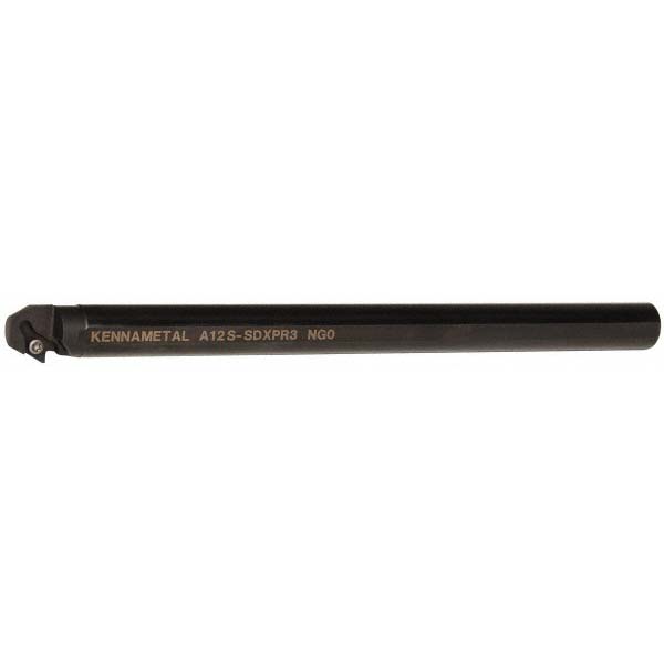 Kennametal Indexable Boring Bar: A12SSDXPR3, 24.89 mm Min Bore, Right Hand, 19.05 mm Shank Dia, -5 deg Lead, Steel - 1094685