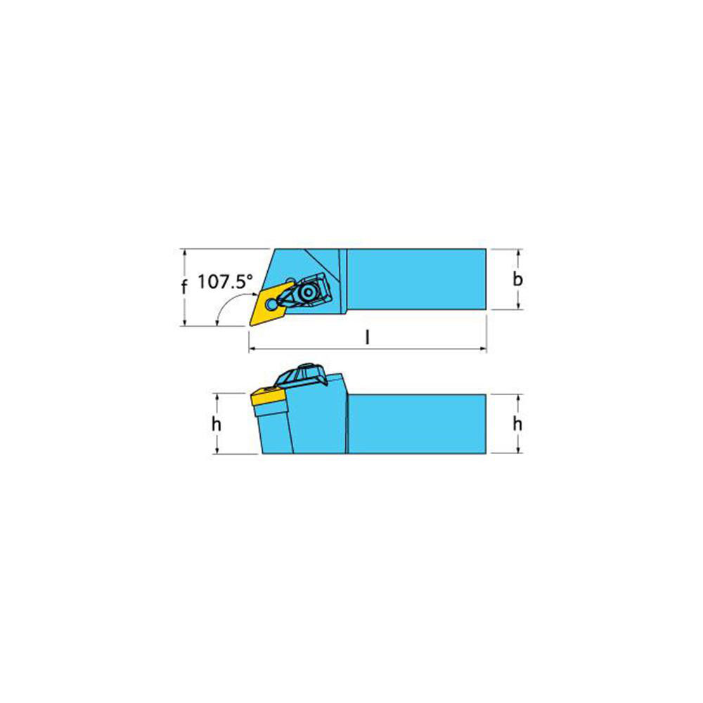 Ingersoll Cutting Tools Indexable Turning Toolholder: TDQNR16-4D, 108.0 deg Lead Angle, Clamp - 3603842