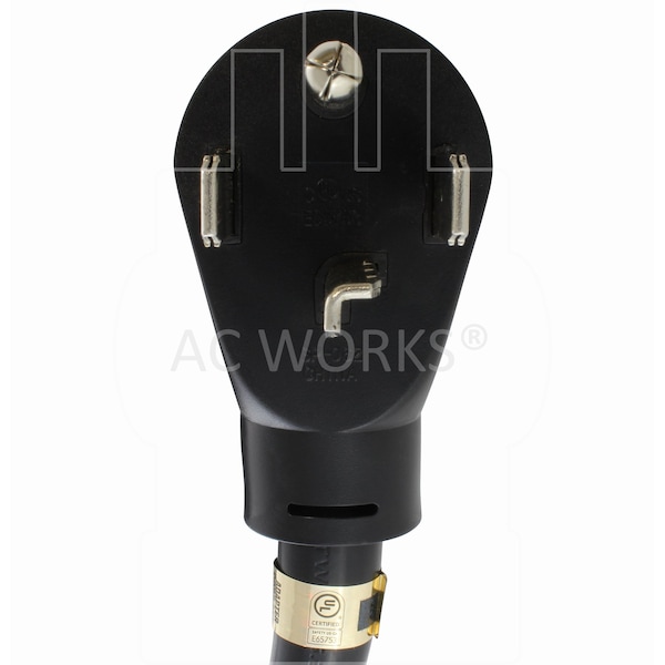 Ac Works STW; Cold Weather Extension Cord, 10 AWG, Indoor/Outdoor, 10/4, 1 Outlets, 14-30R, Black, Rubber - 1430PR-010