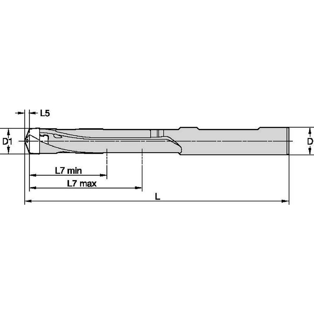 Kennametal Replaceable-Tip Drill: 9 to 18 mm Dia, 42 mm Max Depth, 18 mm Weldon Flat Shank - 6953895