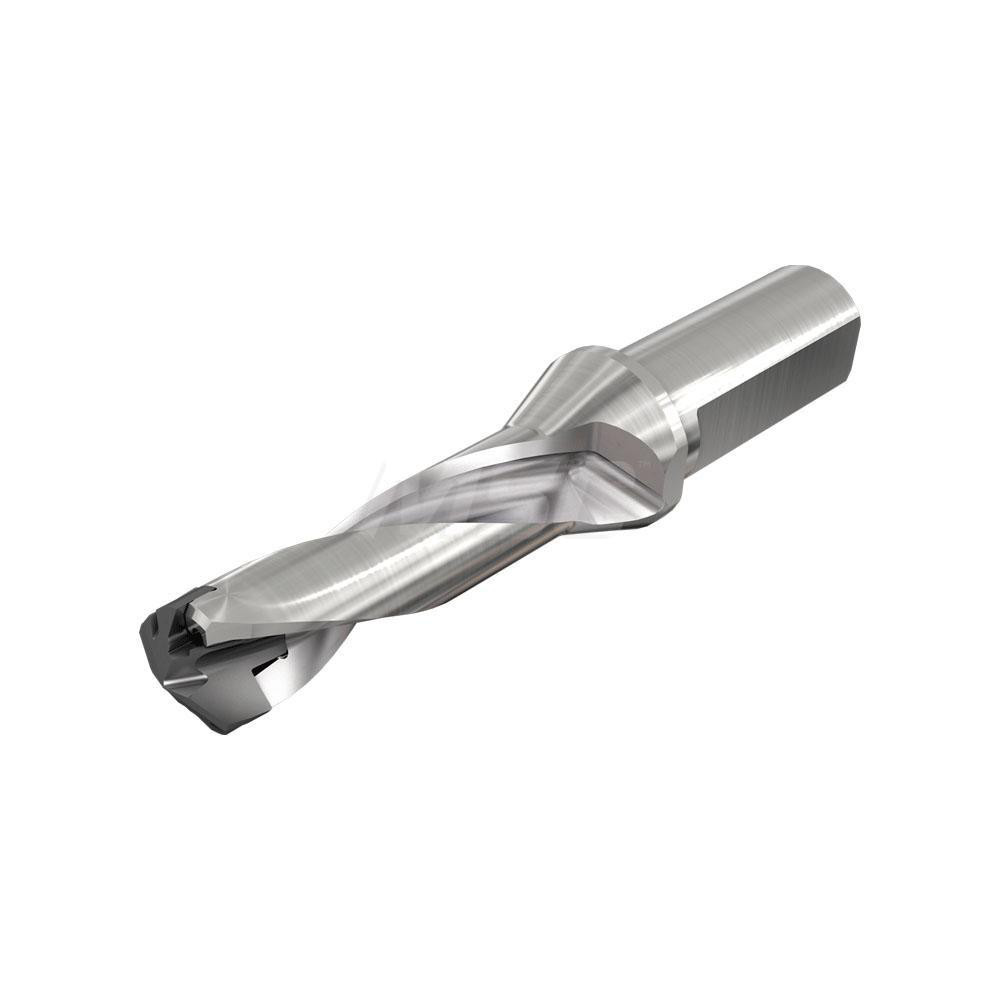 Ingersoll Cutting Tools Replaceable-Tip Drill: 17 to 17.9 mm Dia, 62.99 mm Max Depth, 19.99 mm Weldon Flat Shank - 3221091
