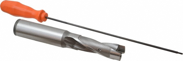 Kennametal Replaceable-Tip Drill: 22.23 to 22.73 mm Dia, 120 mm Max Depth, 25.4 mm Weldon Flat Shank - 1505180