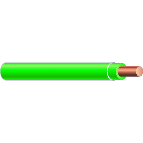 Southwire THHN; THWN, Building Wire, Copper, 14 AWG, 1C, Green, Solid, 25 ft - 11583285
