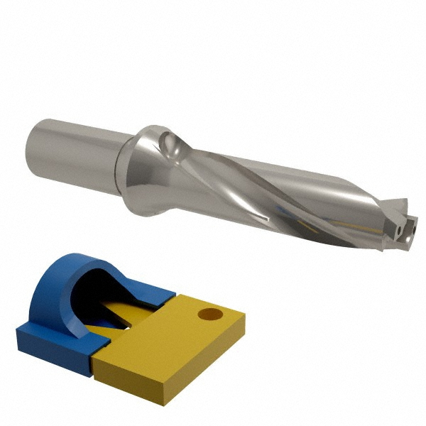 Ingersoll Cutting Tools Replaceable-Tip Drill: 17 to 17.9 mm Dia, 55 mm Max Depth, 20 mm Cylindrical Shank - 6334323