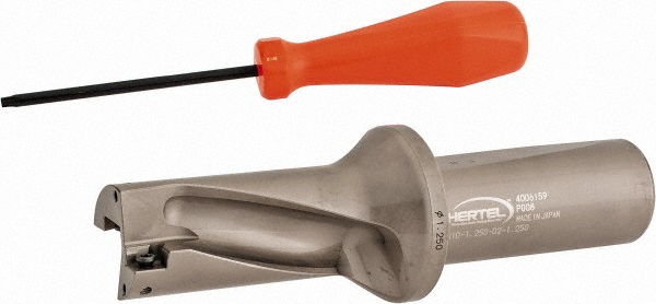 Kennametal Indexable Insert Drill: DFT0984R2SSF100, 1-7/64" Max Dia, 2-1/2" Max Depth, 2.5xD, 1" Shank Dia - 1527687