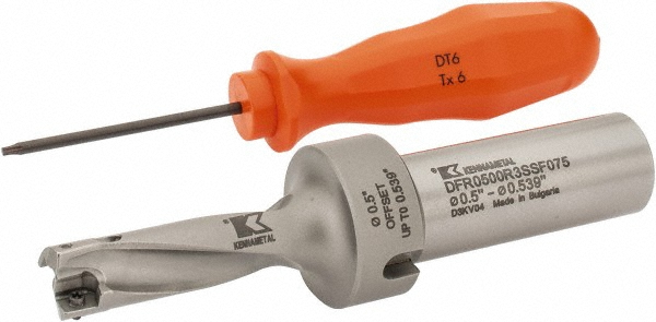 Kennametal Indexable Insert Drill: DFR0563R4SSF075, 15.32 mm Max Dia, 57.20 mm Max Depth, 4xD - 3022049