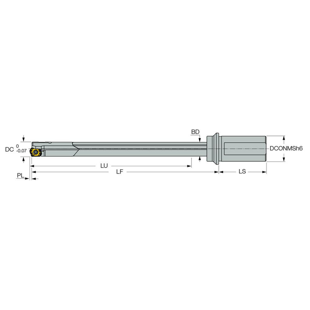 Iscar Indexable Insert Drill: GD-DH 12.00-M20-15D-06, 12.00 mm Max Dia, 196.80 mm Max Depth, 15xD, 20.00 mm Shank Dia - 3481214