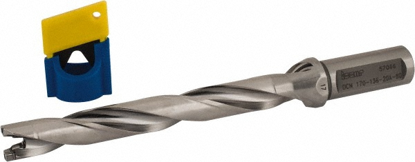 Ingersoll Cutting Tools Replaceable-Tip Drill: 17 to 17.9 mm Dia, 204 mm Max Depth, 20 mm Cylindrical Shank - 3204730