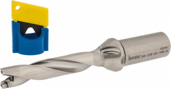 Ingersoll Cutting Tools Replaceable-Tip Drill: 0.7087 to 0.7441" Dia, 1.06" Max Depth, 1" Weldon Flat Shank - 3212320