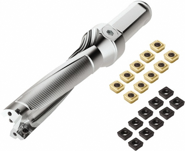 Seco Indexable Insert Drill: SD524-0750-300-1000R7, 3/4" Max Dia, 3" Max Depth, 4xD, 1" Shank Dia - 03080288