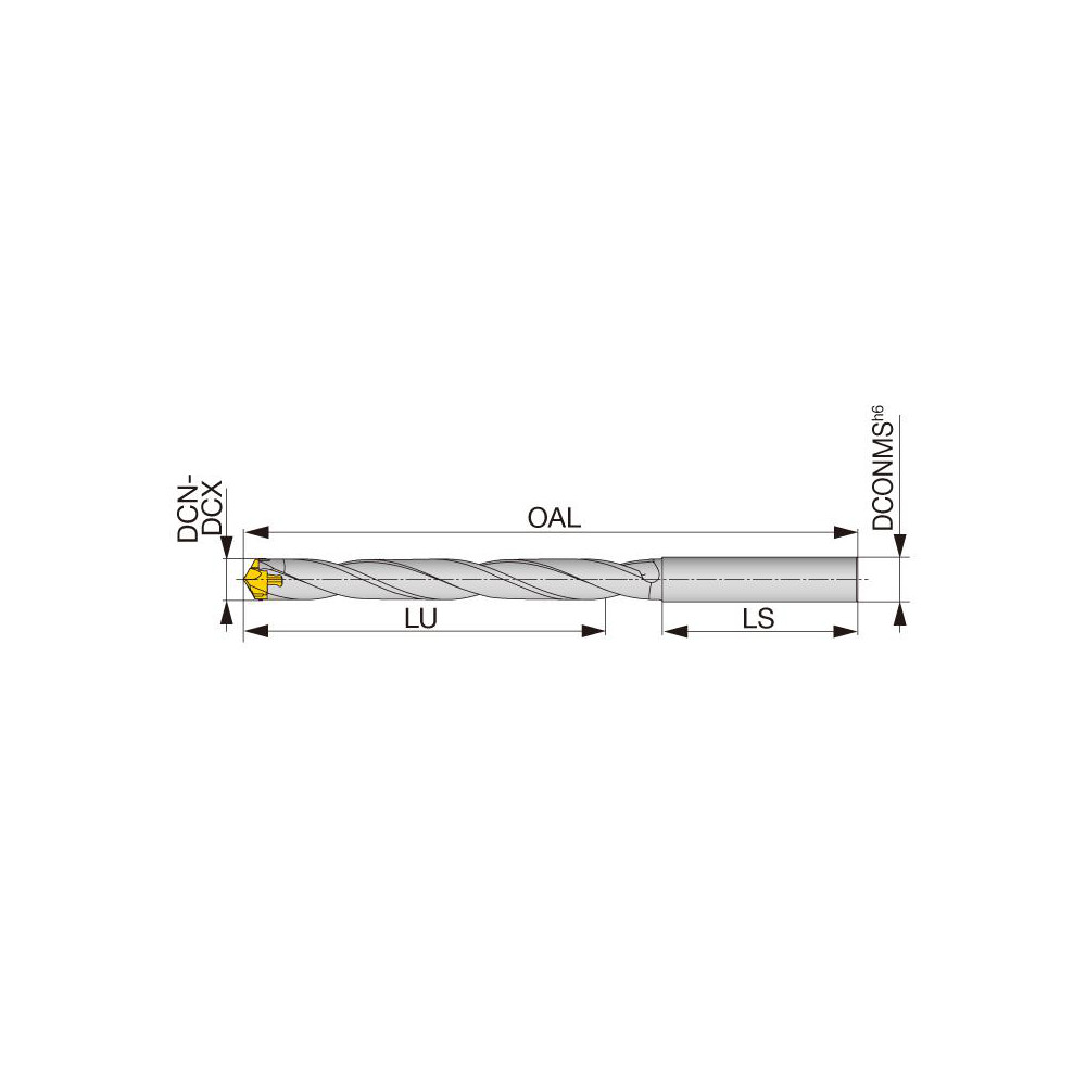 Tungaloy Replaceable-Tip Drill: 15 to 15.9 mm Dia, 64 mm Max Depth, 16 mm Straight-Cylindrical Shank - 6784595
