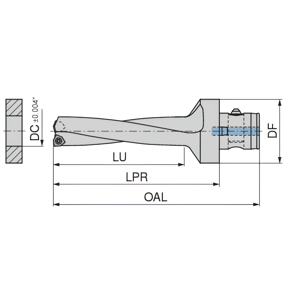 Komet Indexable Insert Drill: KUBT4D1469R06ABS50F, 1-15/32" Max Dia, 4xD - 1589437395