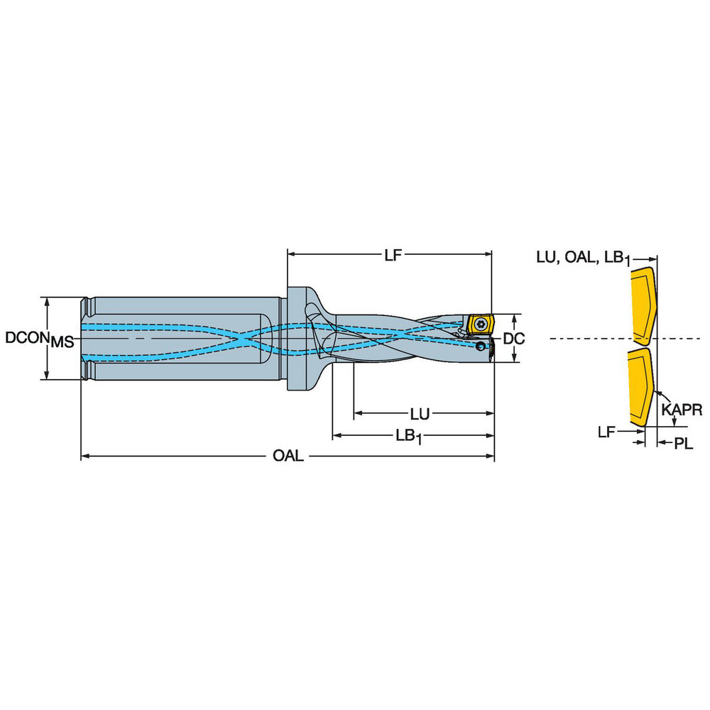 Sandvik Coromant Indexable Insert Drill: A880-D0500LX19-03, 12.70 mm Max Dia, 3xD - 5723498