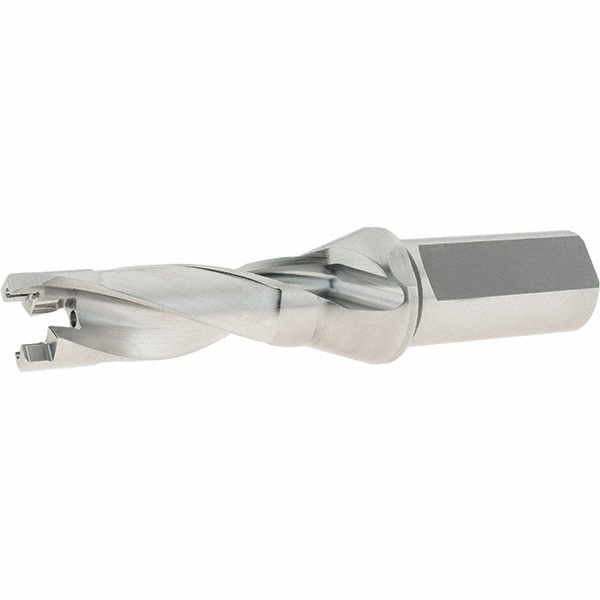 Iscar Replaceable-Tip Drill: 0.827 to 0.862" Dia, 1.42" Max Depth, 1" Flatted Shank - 3362958
