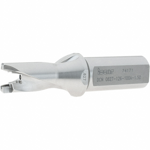 Iscar Replaceable-Tip Drill: 0.827 to 0.862" Dia, 1.42" Max Depth, 1" Flatted Shank - 3362958