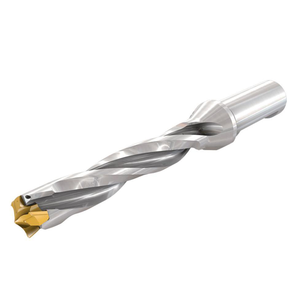 Iscar Replaceable-Tip Drill: 0.827 to 0.862" Dia, 1.42" Max Depth, 1" Flatted Shank - 3362958