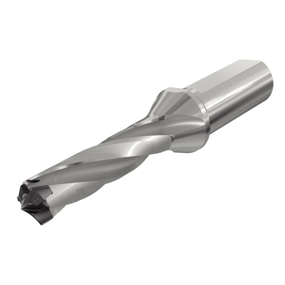 Iscar Replaceable-Tip Drill: 0.827 to 0.862" Dia, 1.42" Max Depth, 1" Flatted Shank - 3362958