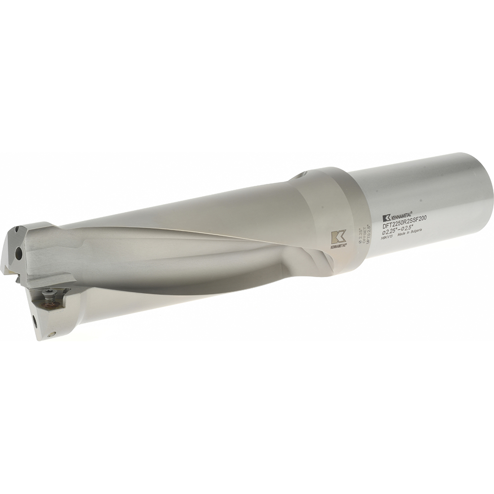 Komet Indexable Insert Drill: KUBT2,5D2250R10C2000EF, 2-1/4" Max Dia, 5" Max Depth, 2.5xD, 2" Shank Dia - 1589657204