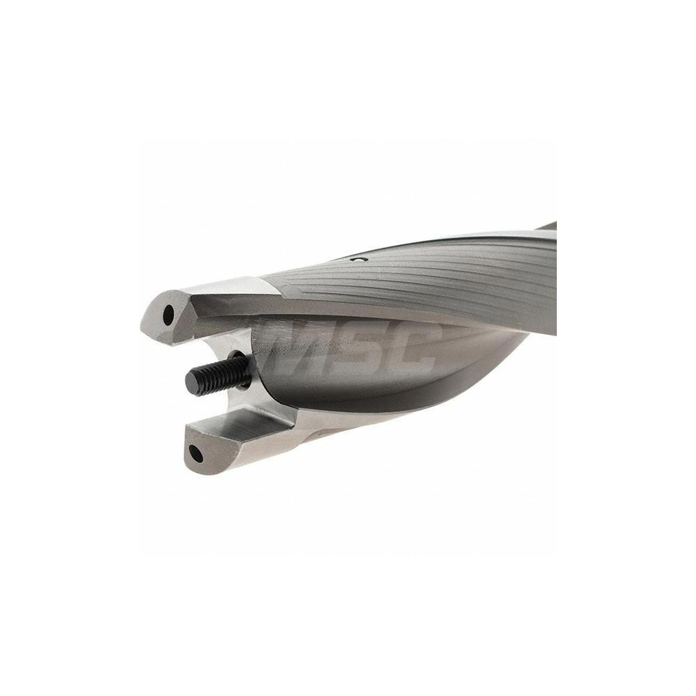 Kennametal Replaceable-Tip Drill: 38.1 to 39.1 mm Dia, 117.09 mm Max Depth, 38.1 mm Weldon Flat Shank - 1616135