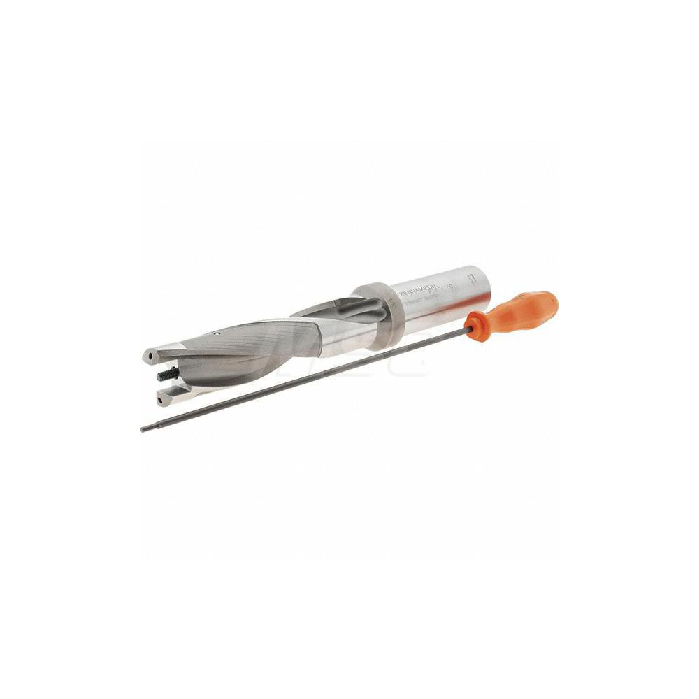 Kennametal Replaceable-Tip Drill: 38.1 to 39.1 mm Dia, 117.09 mm Max Depth, 38.1 mm Weldon Flat Shank - 1616135