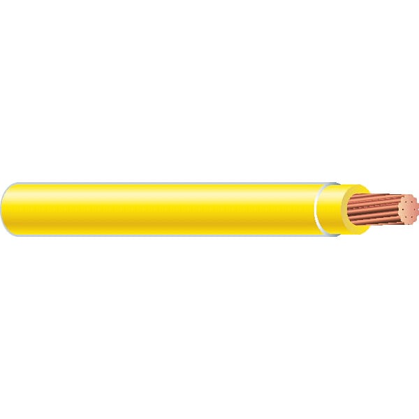 Southwire THHN; THWN, Building Wire, Copper, 14 AWG, 1C, Yellow, Stranded, 100 ft - 22960952