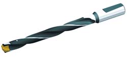 Sumitomo Replaceable-Tip Drill: 16.51 to 17.5 mm Dia, 2.401" Max Depth, 3/4" Whistle Notch Shank - 5L00W0J