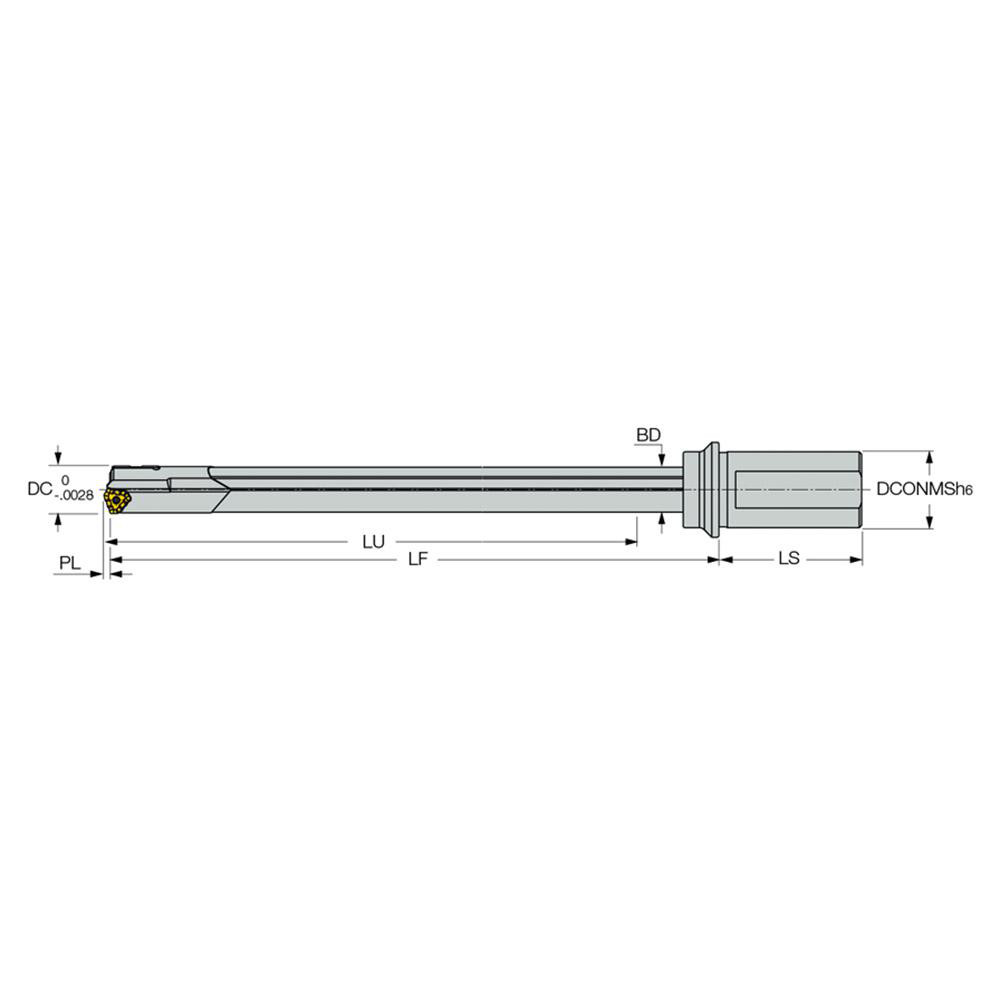 Iscar Indexable Insert Drill: GDDH 1.06210DI1.512, 1-1/16" Max Dia, 10xD, 1-1/2" Shank Dia - 3481448