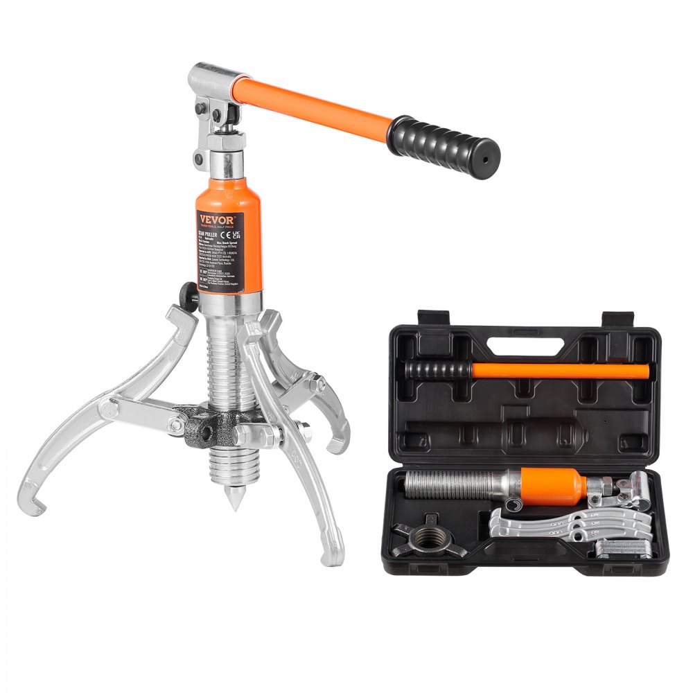VEVOR Hydraulic Gear Puller, 5 Ton Max Capacity Wheel Bearing Pulling Separator, 2 or 3 Jaws Puller, Vertically and Horizontally, 8" Jaw Hydraulic Puller with Case for Pulling Hubs - YYLM5THKQBBCBS2GQV0