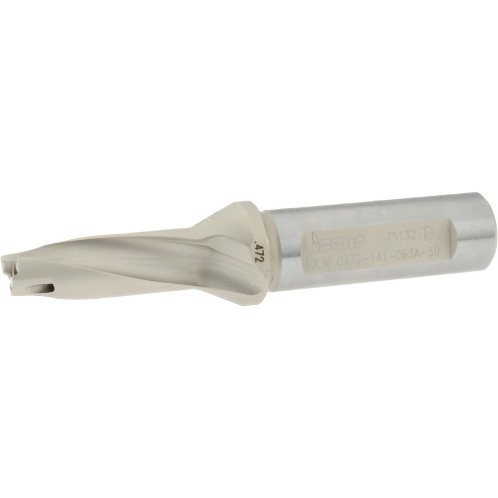 Tungaloy Replaceable-Tip Drill: 0.472 to 0.488" Dia, 2.362" Max Depth, 5/8" Weldon Flat Shank - 6706815