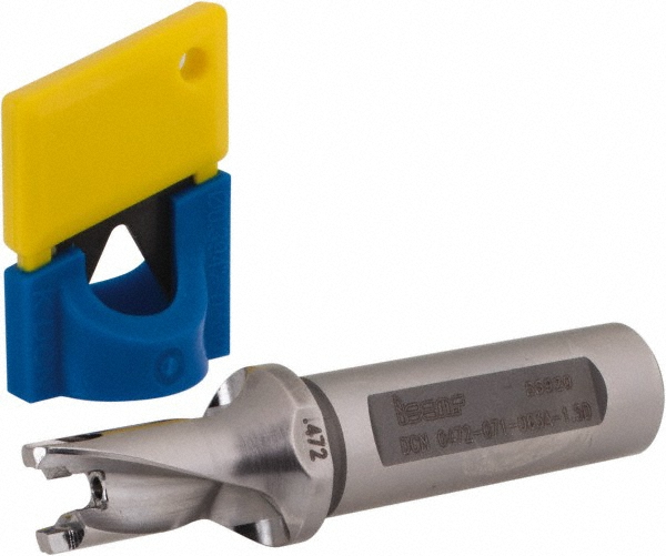 Tungaloy Replaceable-Tip Drill: 0.472 to 0.488" Dia, 2.362" Max Depth, 5/8" Weldon Flat Shank - 6706815
