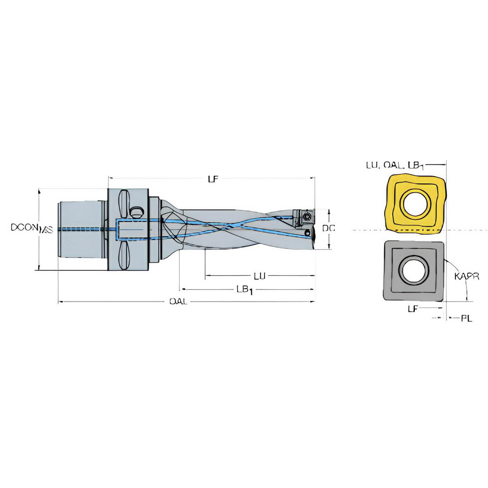 Sandvik Coromant Indexable Insert Drill: 880-D3100C5-03, 31.00 mm Max Dia, 93.60 mm Max Depth, 3xD, 50.00 mm Shank Dia - 5765348