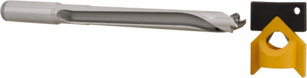 Sumitomo Replaceable-Tip Drill: 13 to 13.49 mm Dia, 1.859" Max Depth, 5/8" Whistle Notch Shank - 5L00W06