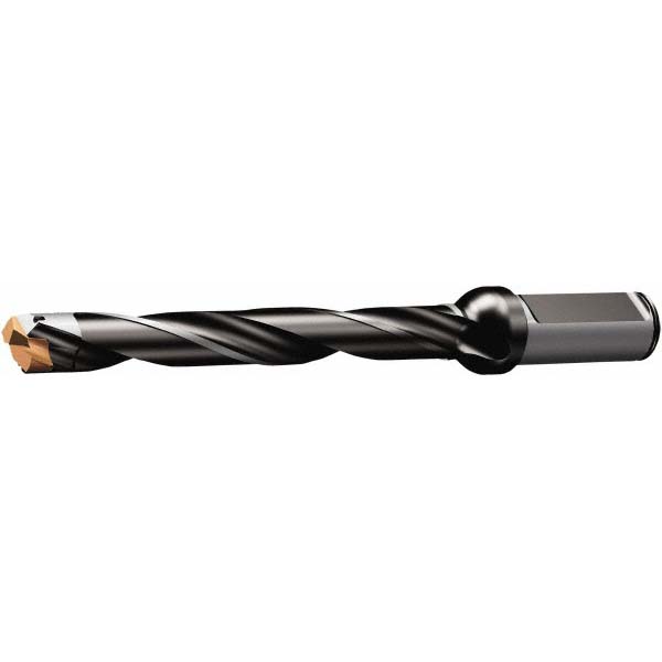 Sumitomo Replaceable-Tip Drill: 13 to 13.49 mm Dia, 1.859" Max Depth, 5/8" Whistle Notch Shank - 5L00W06