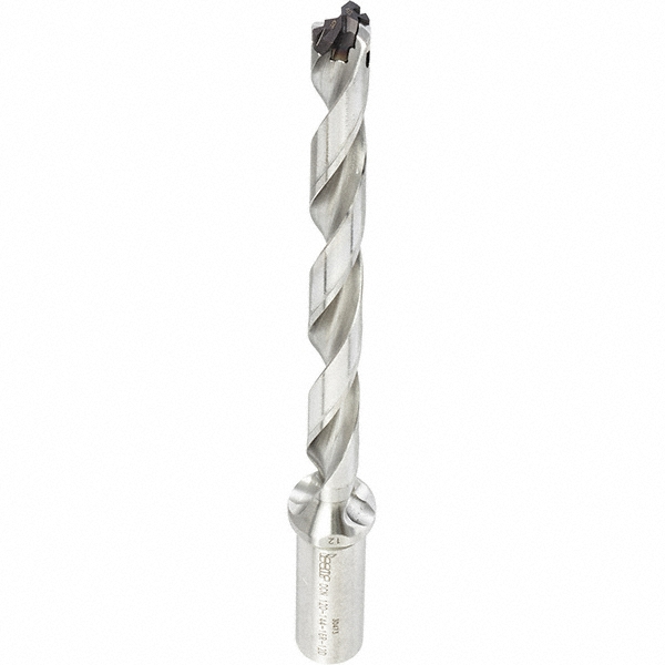 Ingersoll Cutting Tools Replaceable-Tip Drill: 6 to 6.4 mm Dia, 9 mm Max Depth, 12 mm Weldon Flat Shank - 6132153