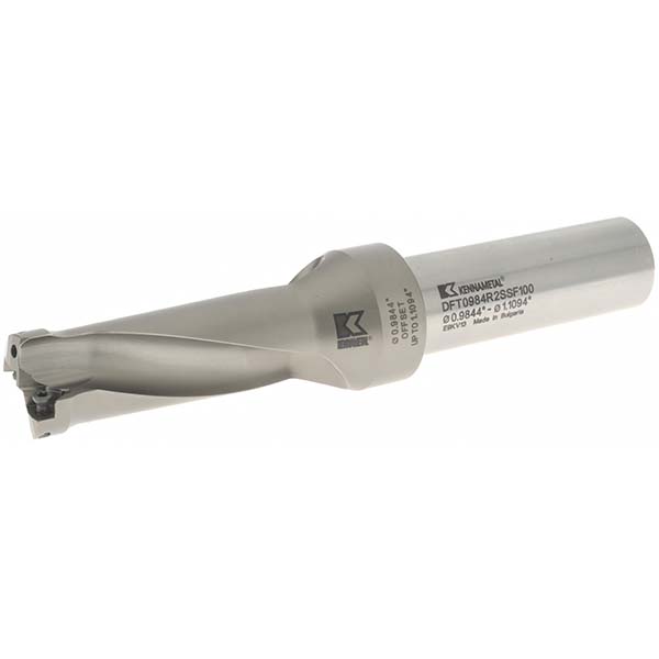 Kyocera Indexable Insert Drill: CD1303, 1.3032" Max Dia, 2.5000" Max Depth, 2xD, 1.0000" Shank Dia - OTM86075