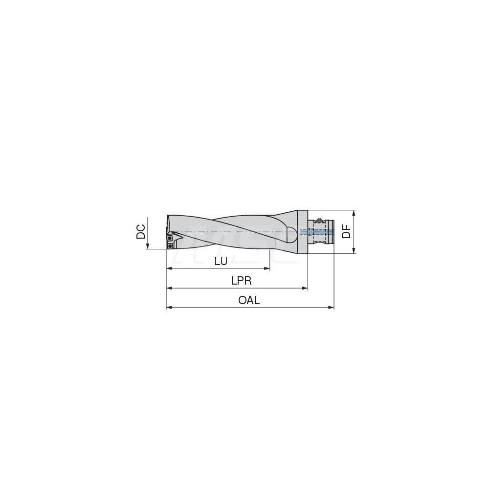 Komet Indexable Insert Drill: KUBP3D550R10ABS80, 55.00 mm Max Dia, 165.00 mm Max Depth, 3xD, 46.00 mm Shank Dia - 1087355098