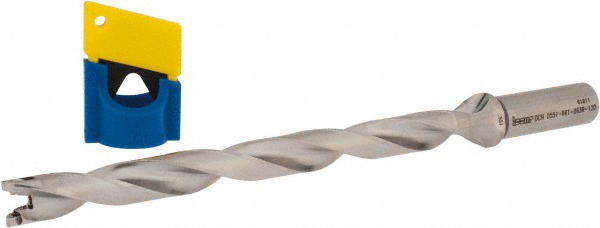 Iscar Replaceable-Tip Drill: 0.551 to 0.567" Dia, 2.88" Max Depth, 5/8" Straight-Cylindrical Shank - 3363070