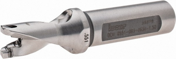 Iscar Replaceable-Tip Drill: 0.551 to 0.567" Dia, 2.88" Max Depth, 5/8" Straight-Cylindrical Shank - 3363070