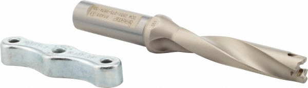 Iscar Replaceable-Tip Drill: 0.551 to 0.567" Dia, 2.88" Max Depth, 5/8" Straight-Cylindrical Shank - 3363070