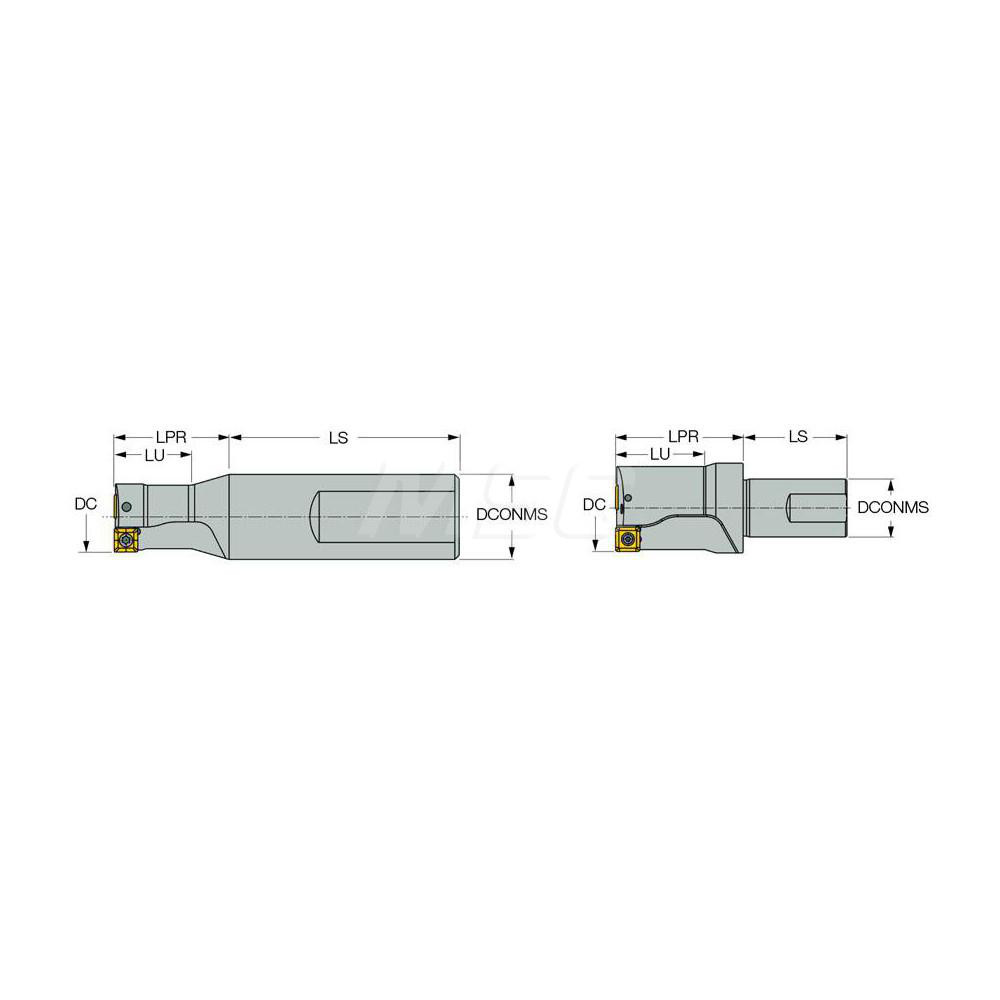 Iscar Indexable Insert Drill: DRM11871187125091D, 1-3/16" Max Dia, 1xD, 1-1/4" Shank Dia - 3260044